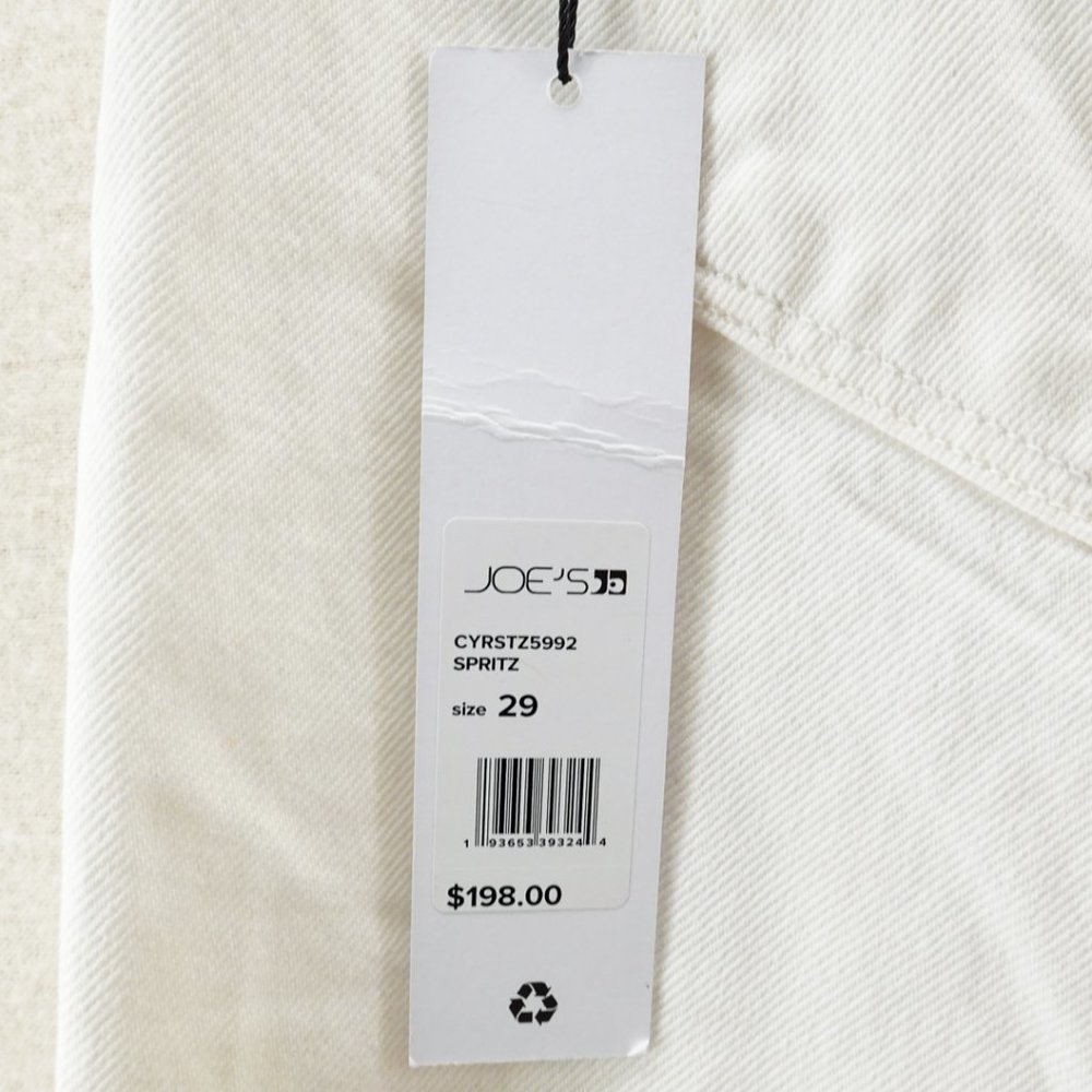 Joes Womens Scout Distressed Mid Rise Slim Boyfriend Cropped Jeans White - Picture 10 of 12